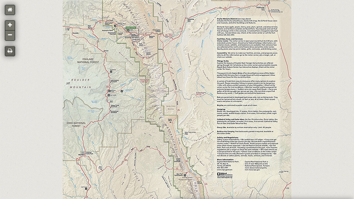Capitol Reef's official brochure map