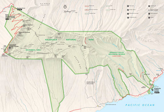 A map of Haleakala National Park