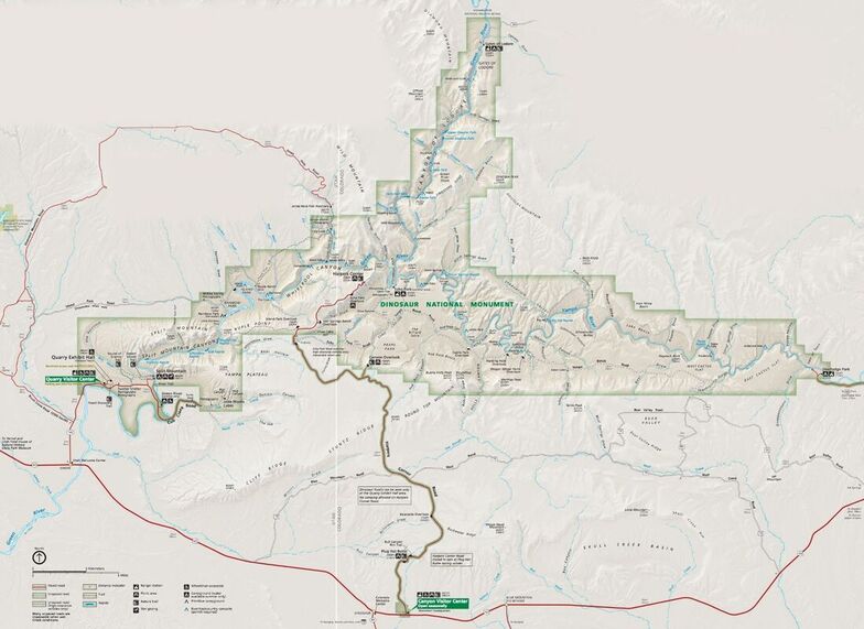 A map of Dinosaur National Monument