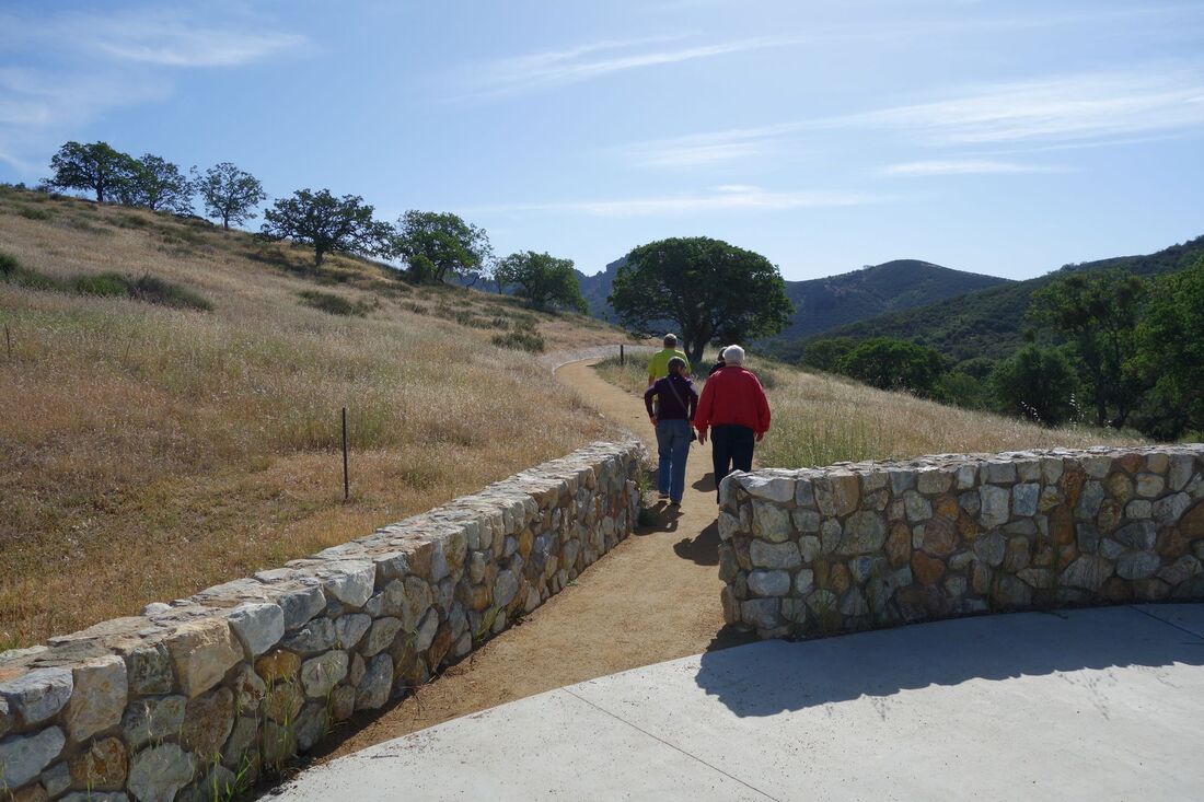 Visitors walking on newly-finished Prewett Point Trail