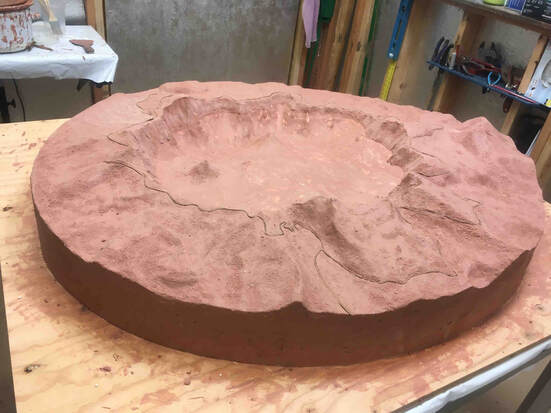 Clay sculpture of Crater Lake